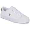 grossiste en ligne Polo Ralph Lauren LONGWOOD-SNEAKERS-LOW TOP LACE Couleur Blanc / Cognac 22